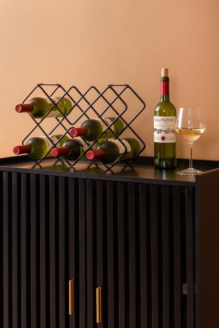 Present Time, metalowy stojak na wino, Diamonds, 40.5-27.5-15.5 cm