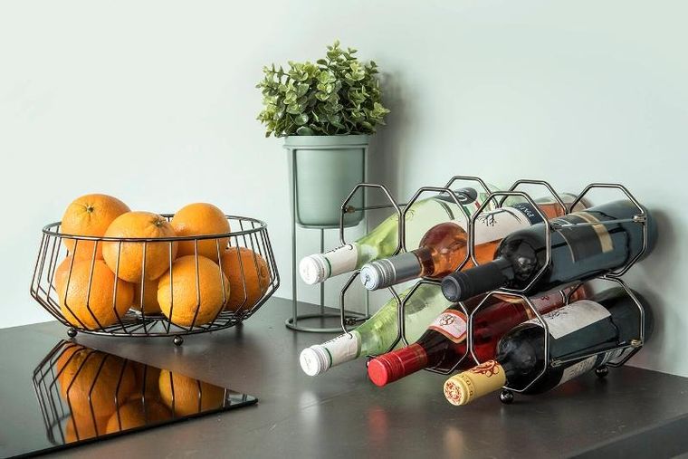 Present Time, stojak na wino, Honeycomb, na 6 butelek, 31-22-16.5 cm