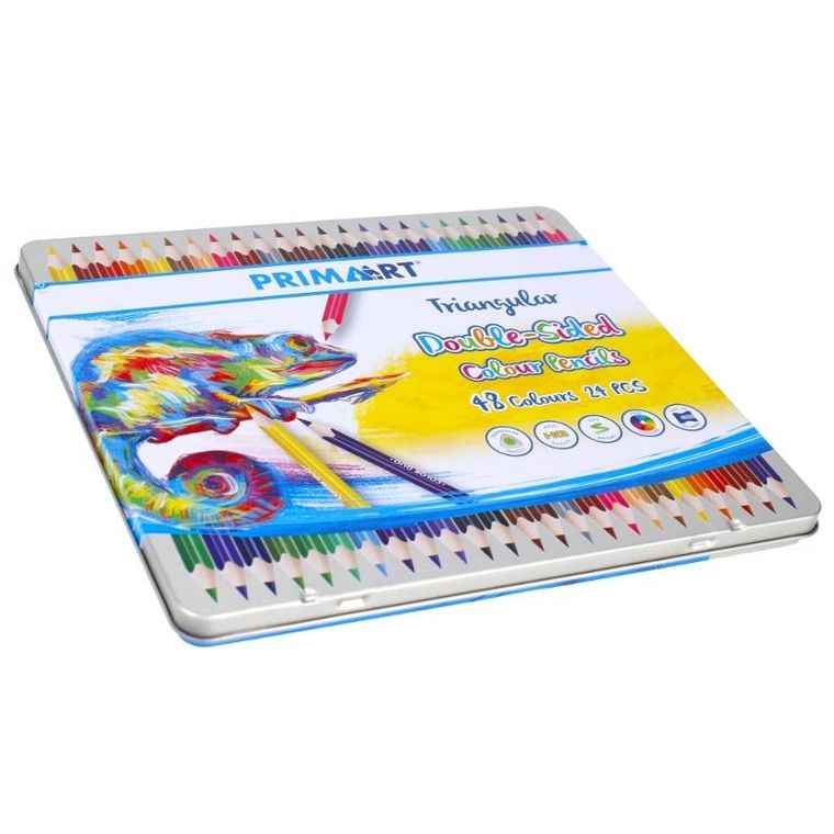 Prima Art, trójkątne kredki ołówkowe, 2 stronne, 48 kolorów