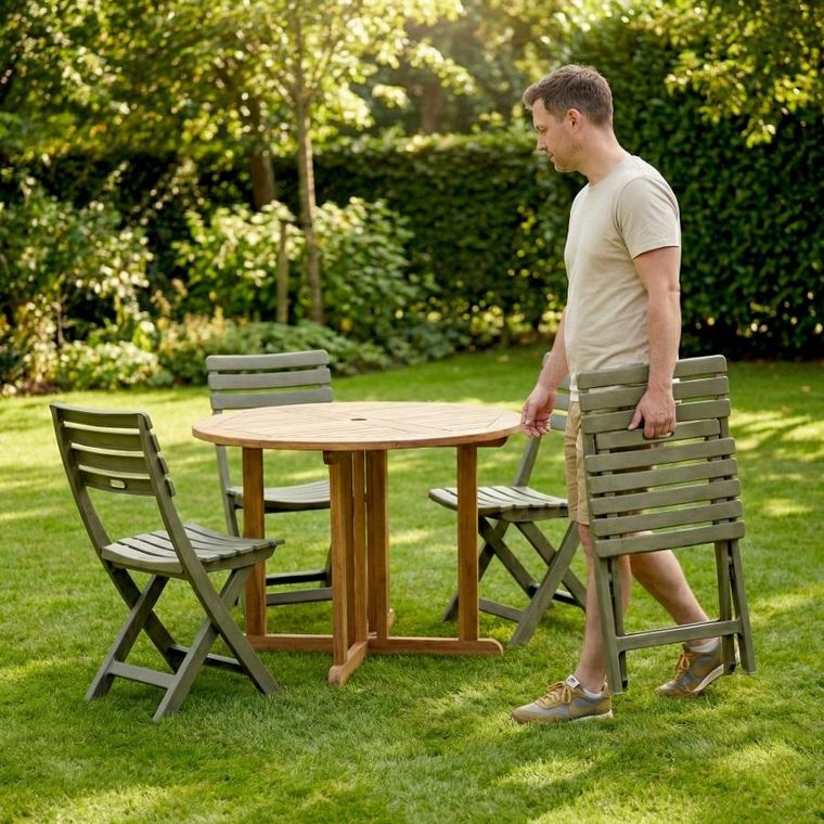 ProGarden, Komodo, krzesła cateringowe, składane, plastikowe, zielone, 4 szt.