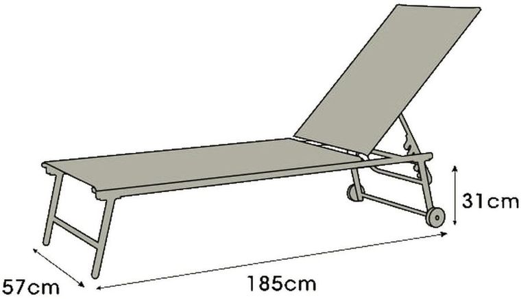 Progarden, leżak ogrodowy, wypoczynkowy, szary, 185-57-31 cm