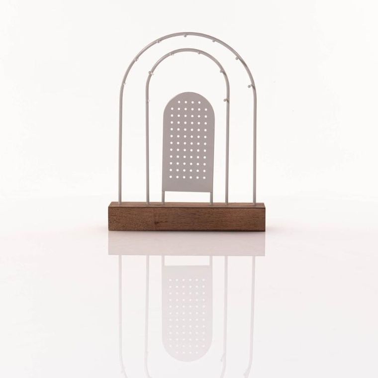 Progarden, stojak na biżuterię, metalowy, drewniana podstawka, 18-4,5 cm