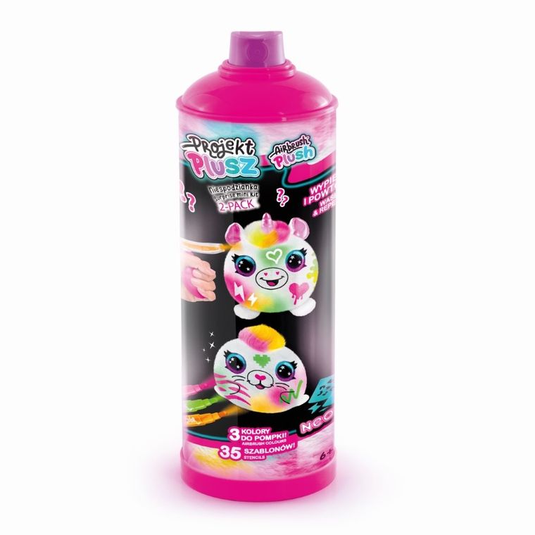 Projekt Plusz, Zaprojektuj Swojego Pluszaka, Neon, zestaw z akcesoriami w tubie, 2 szt.
