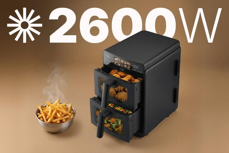 Promis, frytownica beztłuszczowa, pionowa, podwójna