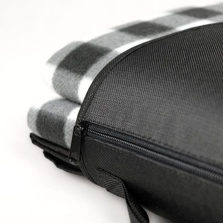 Promis, koc piknikowy, czarna krata, 200-200 cm