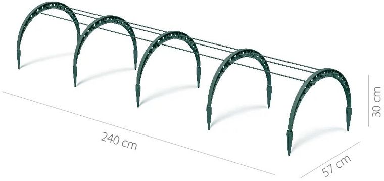 Prosperplast, Floo, tunel foliowy, szklarnia, zielona, 240 cm