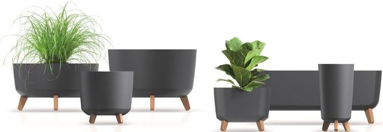 Prosperplast, Gracia Square, doniczka, antracytowa, 29-29 cm