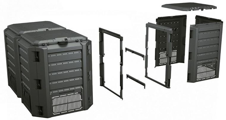 Prosperplast, kompostownik ogrodowy, segmentowy, czarny, 1200l