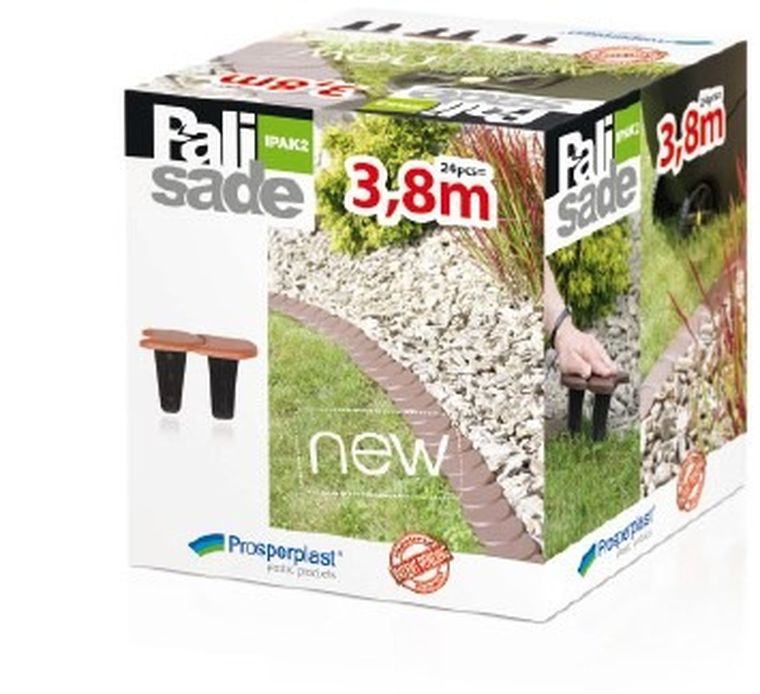 Prosperplast, palisada ogrodowa płaska, szara kamienny