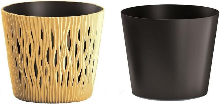 Prosperplast, Sandy Round, doniczka, mocca, 22 cm