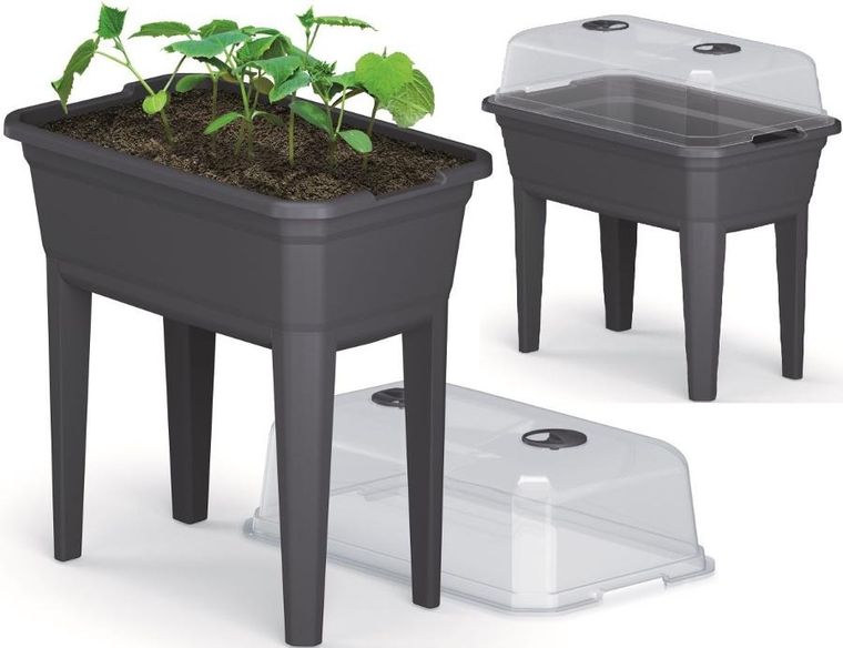 Prosperplast, szklarnia stojąca, rozsadnik, antracytowa, 59,6-36,8-75,3 cm