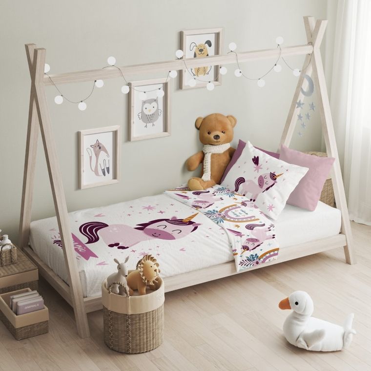 Przytulaki, Jednorożec, 2-częściowy komplet pościeli bawełnianej, 100-135 cm