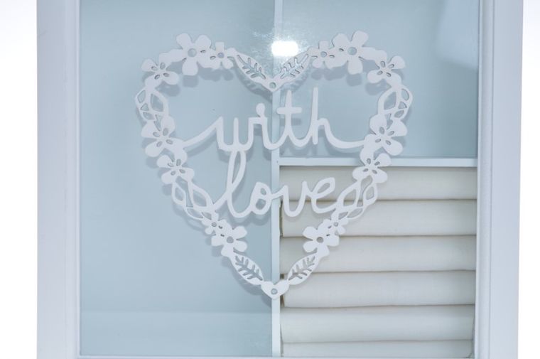 Pudełko na biżuterię, love, białe