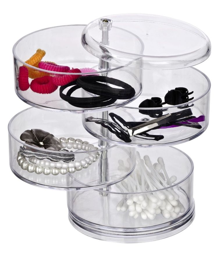 Pudełko, pojemnik na kosmetyki, biżuterię, drobiazgi, 4 poziomy