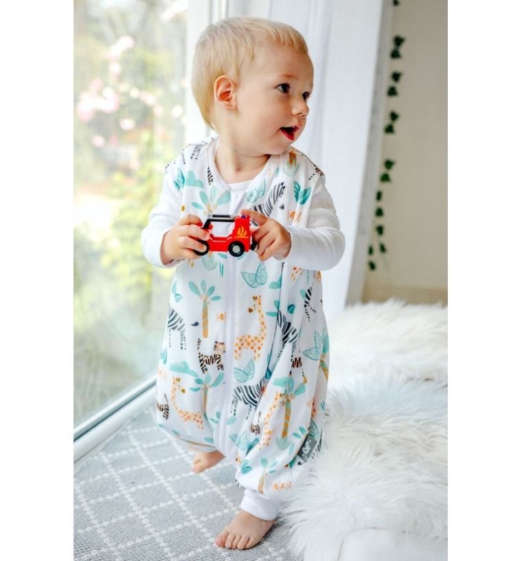 Pulp, Bamboo, Kolorowe Safari, śpiworek do spania z nogawkami, TOG 0.5, 9-30m