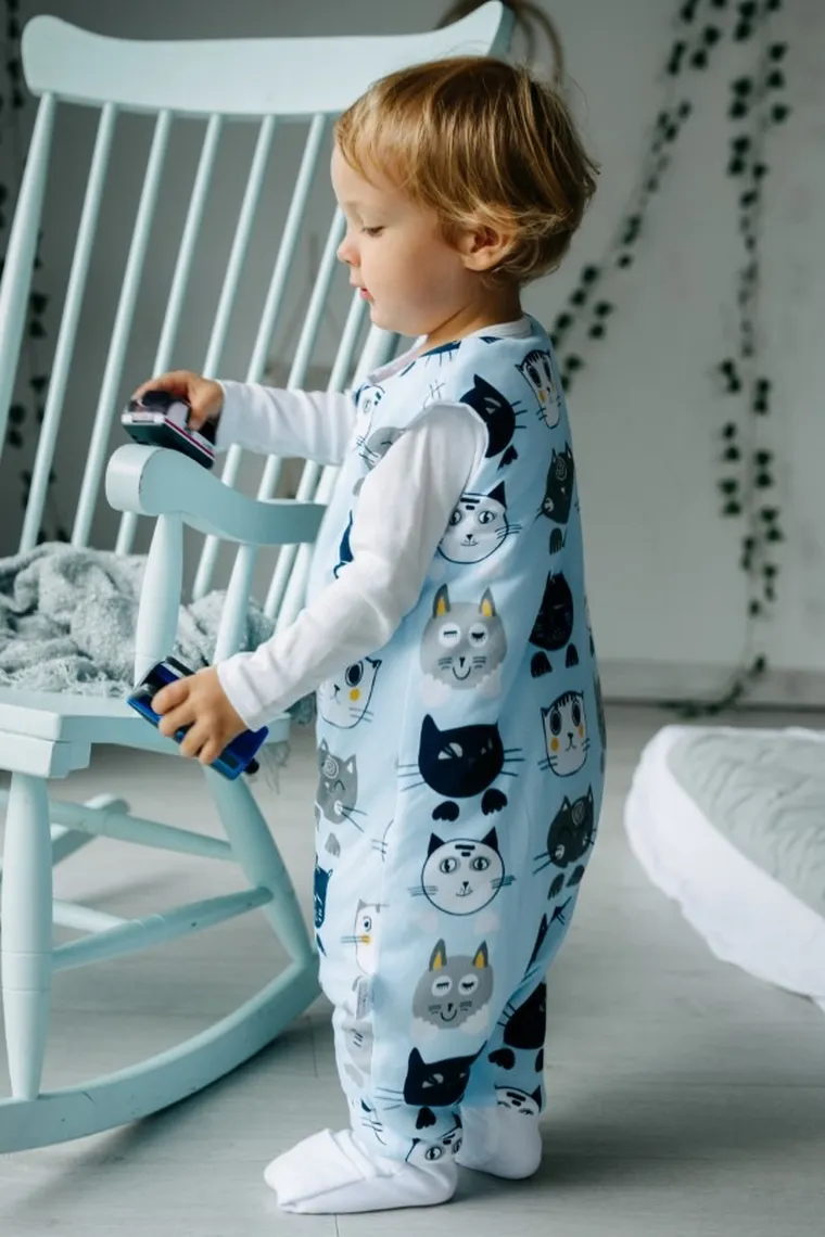 Pulp, Bamboo, Niebieskie koty, śpiworek do spania ze skarpetkami, TOG 1.75, 12-30 m