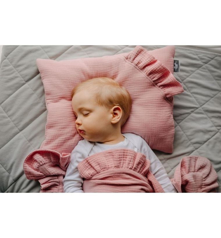 Pulp, Bamboo, poduszka muślinowa, różowa, 35-45 cm