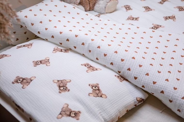 Pulp, Misie, 2-częściowy komplet pościeli, muślinowy, 135-100 cm