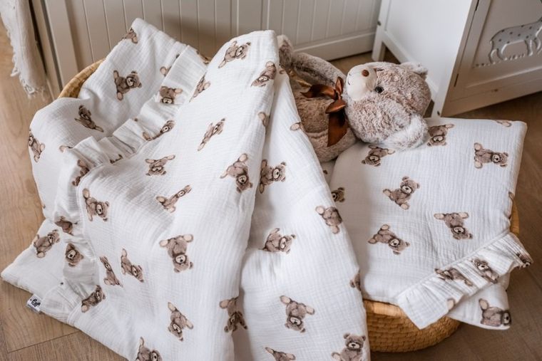 Pulp, Misie, 2-częściowy komplet pościeli, muślinowy, 80-100 cm