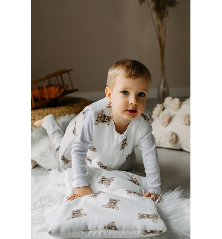 Pulp, Misie, śpiworek ze skarpetkami, muślin, TOG 0.5, 2-4 l.