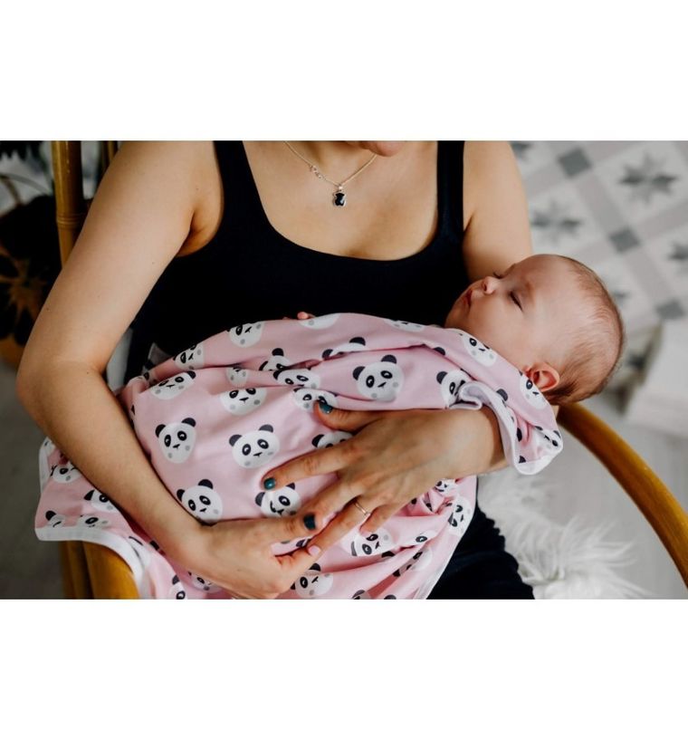 Pulp, Pandy, kocyk bawełniany, różowe, 75-85 cm