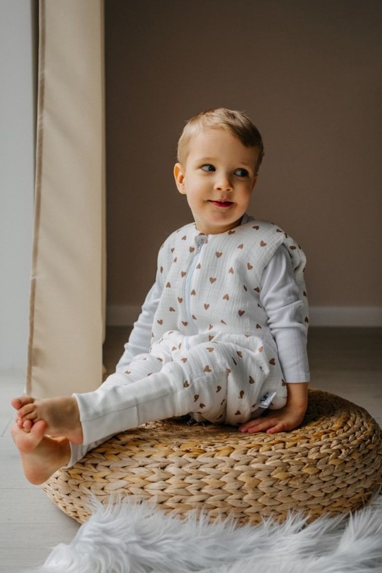 Pulp, Serduszka, śpiworek muślinowy ze skarpetkami, ocieplany, TOG 1.75, 12-30 m