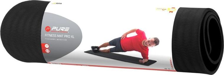 Pure 2 Improve, NBR, mata do ćwiczeń, czarna, 180-60-1,5 cm