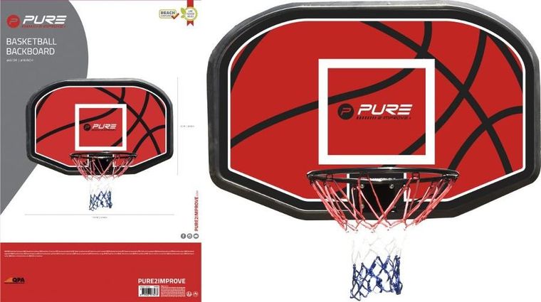 Pure 2 Improve, tablica do koszykówki, 110-73-3 cm, obręcz 45 cm