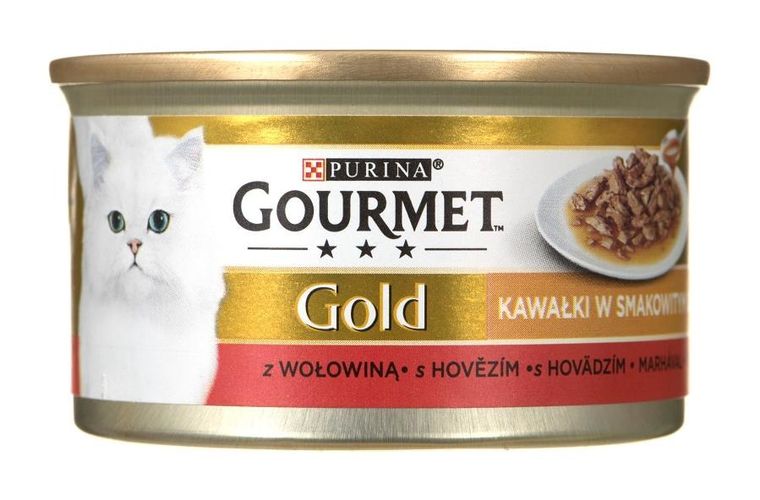 Purina, Gourmet Gold, Sauce Delight, mokra karma dla kota w puszczce, wołowina, 85g