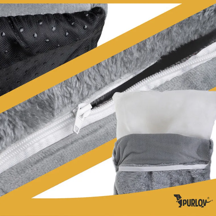 Purlov, legowisko dla kota, domek, szary