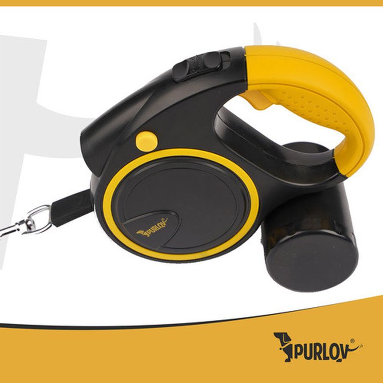 Purlov, smycz automatyczna z latarką, 5m