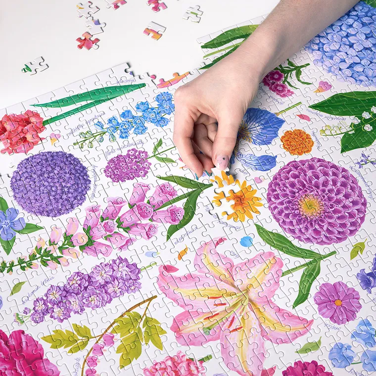 Puzzlove, CzuCzu, Kwiaty ogrodowe, puzzle, 1000 elementów