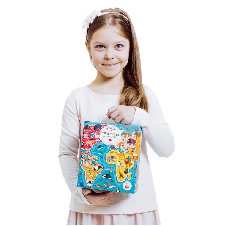 Puzzlove, CzuCzu, Zwierzęta, Mapa świata, puzzle, 60 elementów