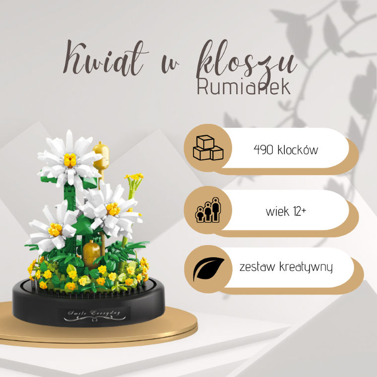 QBI, Kwiat rumianku, klocki konstrukcyjne, 490 elementów