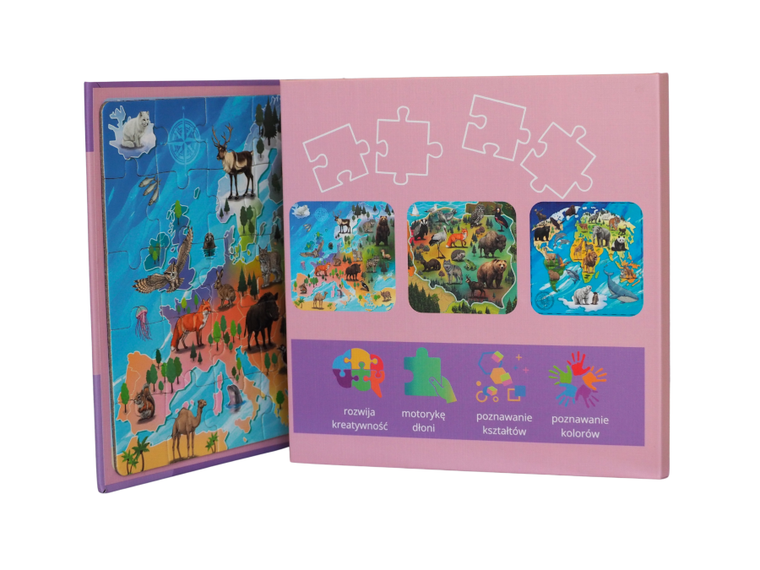 QBI, Mapy, puzzle magnetyczne, 25+30+42 elementy