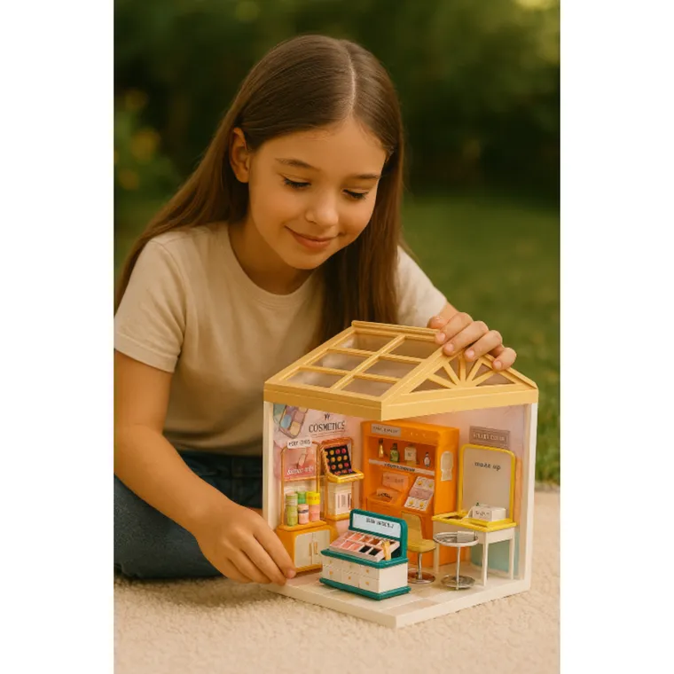 QBI, miniaturowy domek LED, salon pięknośći, puzzle 3D, 151 elementów