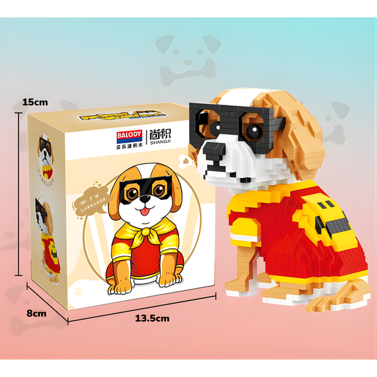 QBI, Pies w pelerynie, klocki konstrukcyjne, 963 elementy