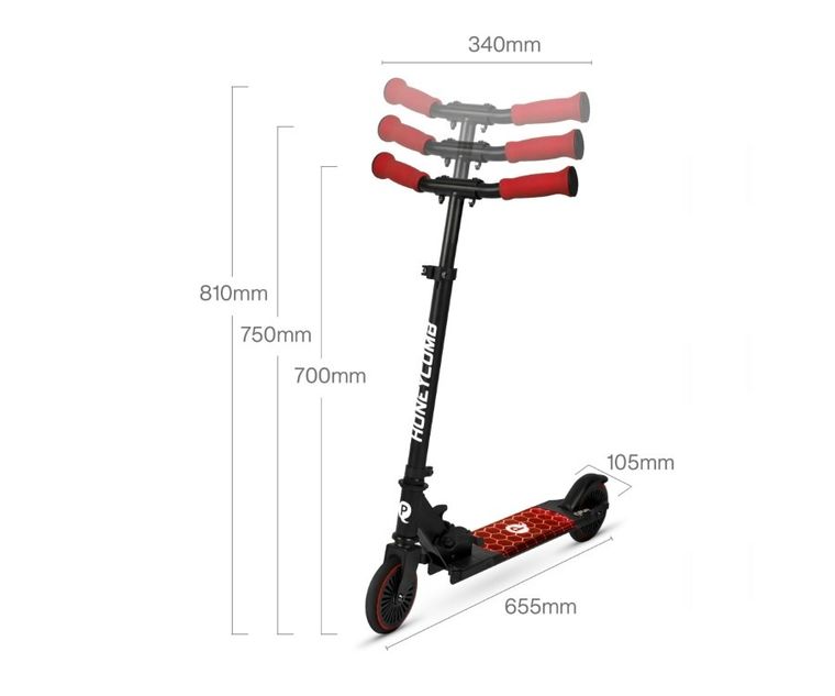 Qplay, Honeycomb, hulajnoga, Red