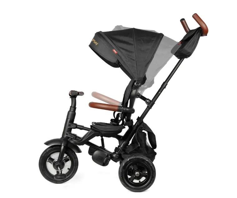 Qplay, Rito Rubber Deluxe, rowerek trójkołowy, Black