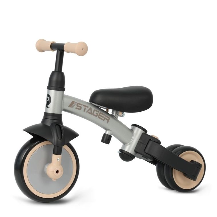 Qplay, Stager, rowerek 3-kołowy 3w1, Silver