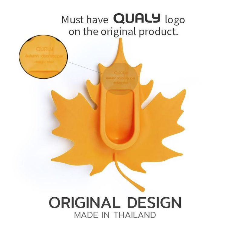 Qualy, bloker do drzwi, liść jesieni, czerwony