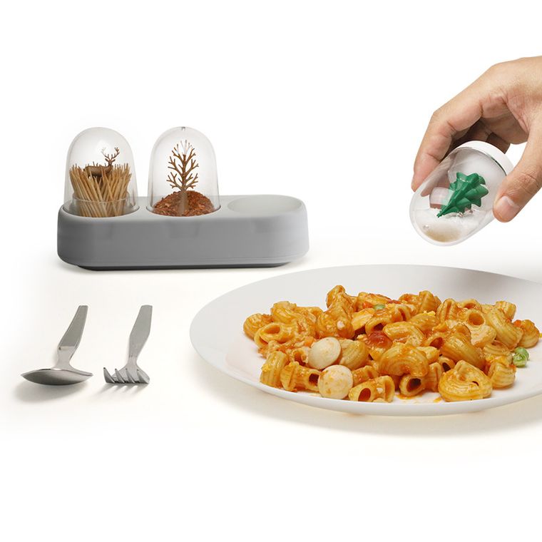 Qualy, Forest, zestaw słoików na przyprawy, wykałaczki, 10382