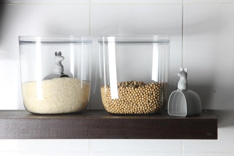 Qualy, Lucky Mouse, pojemnik do przechowywania, szary, 3,5l