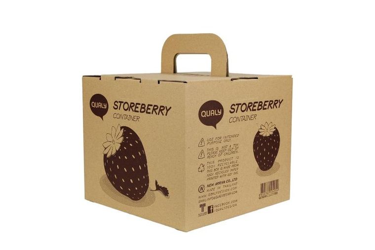 Qualy, pojemnik do przechowywania, Storeberry, czerwony