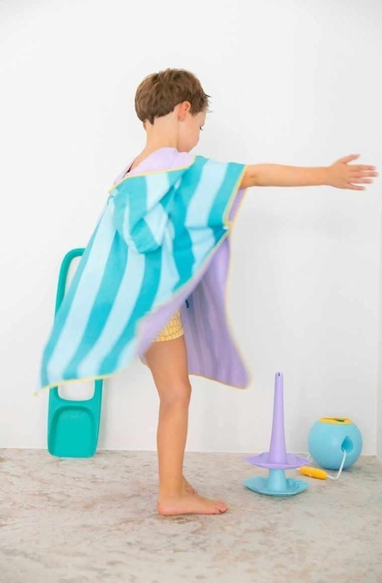 Quut, dwustronne poncho kąpielowe dla dzieci, Lagoon