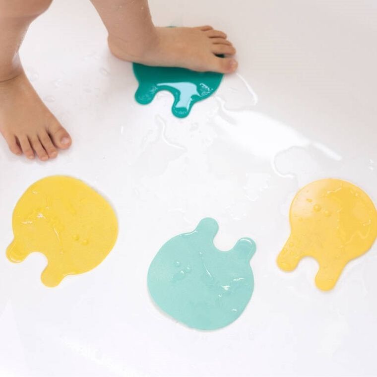 Quut, Grippi, Jellyfish, antypoślizgowe przyssawki meduzy do wanny, minty yellow, 8 szt.