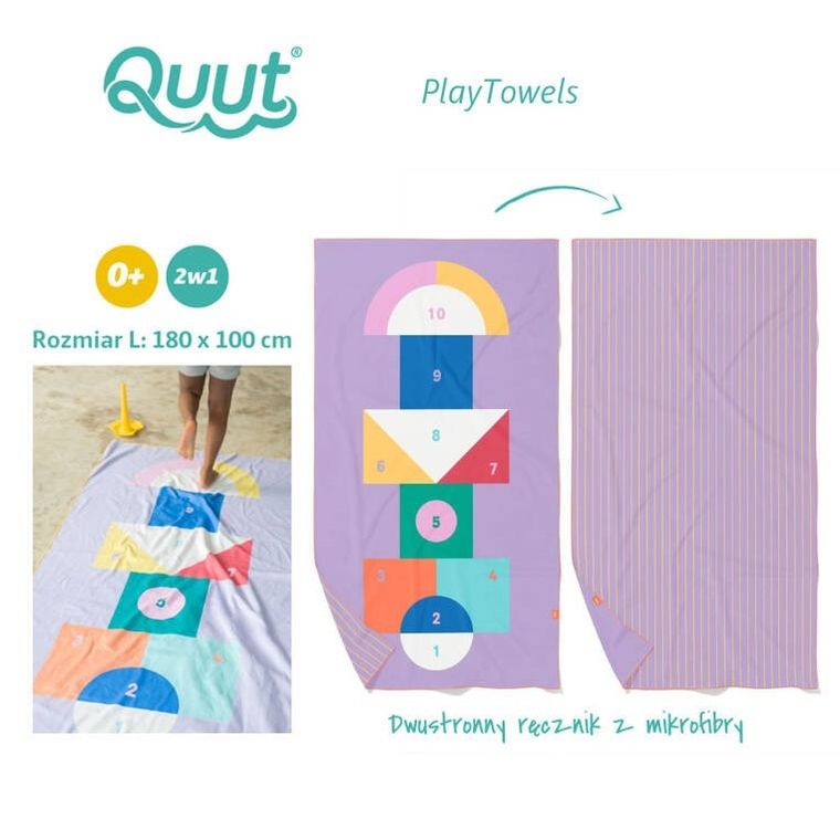 Quut, PlayTowels, dwustronny ręcznik plażowy, 180-100 cm