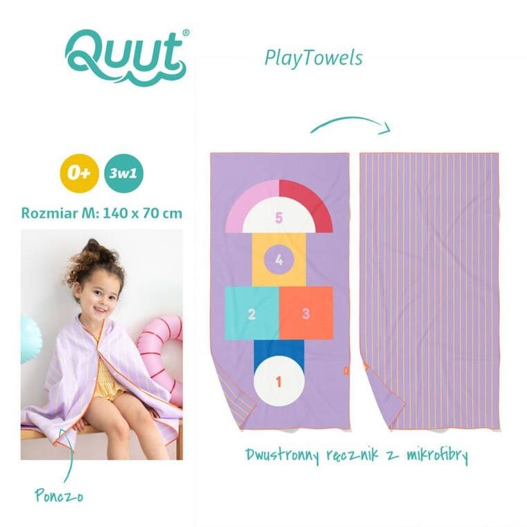Quut, PlayTowels, dwustronny ręcznik plażowy, 70-140 cm
