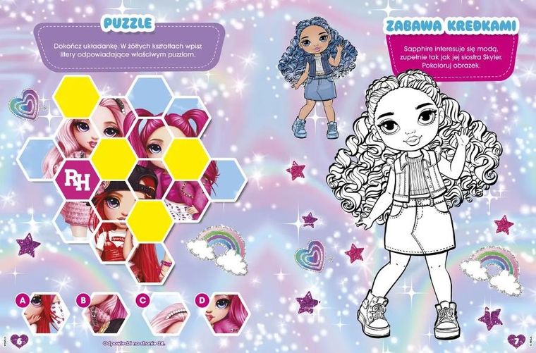 Rainbow High. Koloruj! Rozwiązuj! 50 naklejek świecących w ciemności