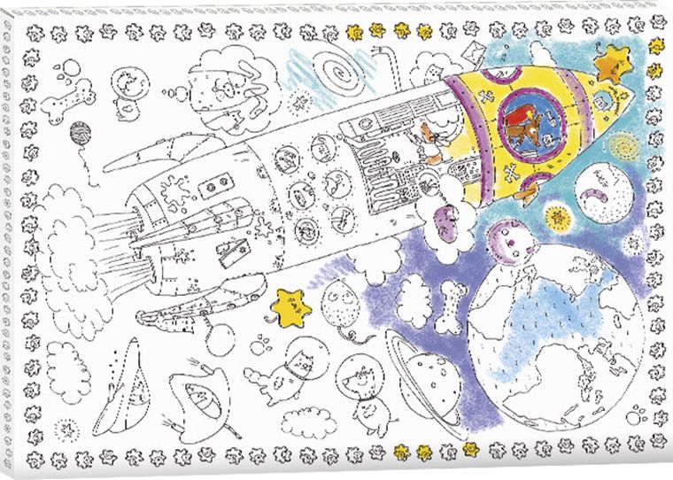 Rakieta. Kolorowanka ramka do zawieszenia